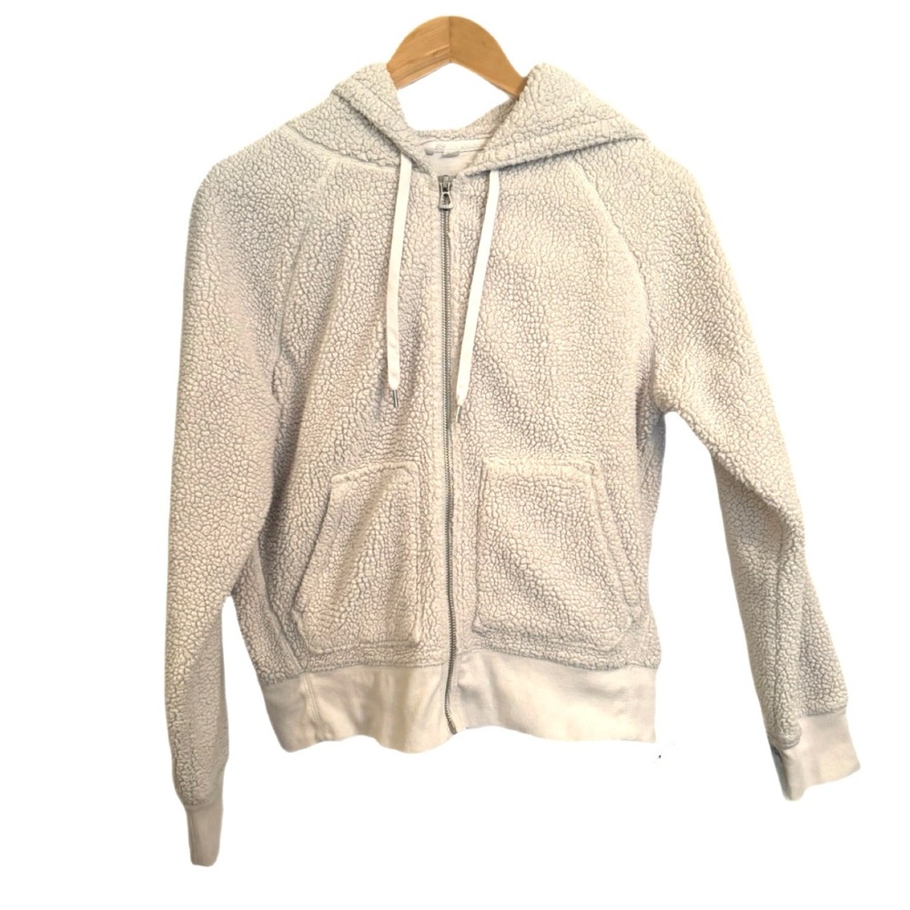 Gap Sherpa Full- Zip Hoodie Medium Snow White